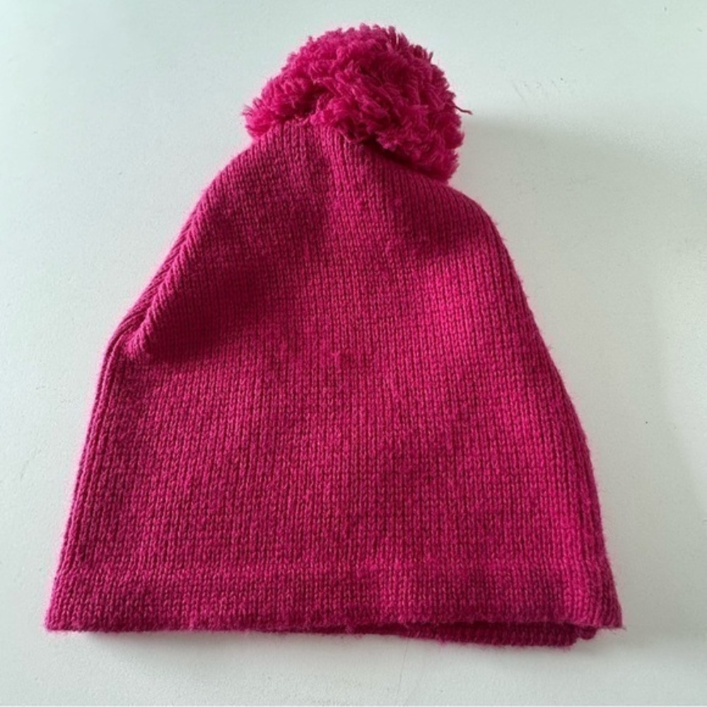 REI Hot Pink Brushed Knit Pom Pom Ski  Hat